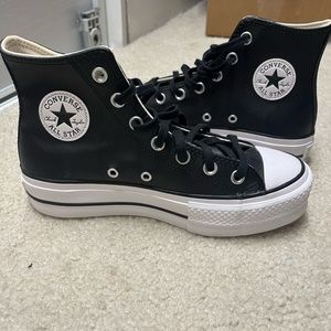 High Top Leather Converse - Platform size 6